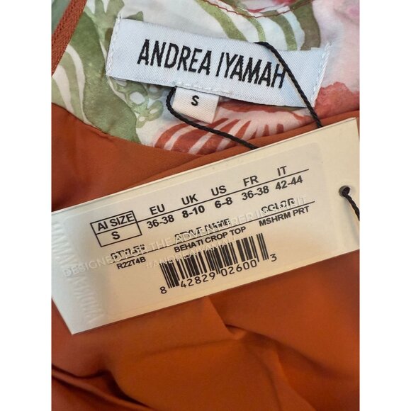 NWT Andrea Iyamah Behati Cropped Top & Wrap Midi Skirt Set Coral ‎ Size S - Picture 7 of 14